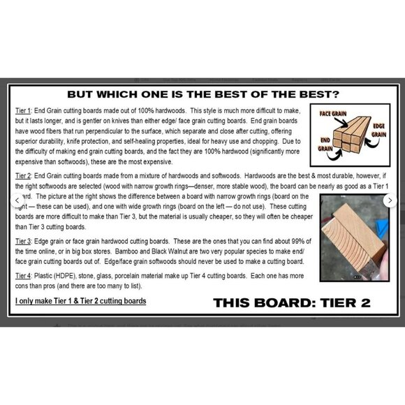 Handcrafted Cedar & Pine Wooden End Grain Cutting Board  Premium Solid Wood - Picture 10 of 12